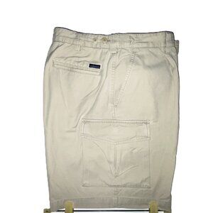 Crossings Men's Pleated Gabardine Bermuda Shorts – Beige | 100% Cotton | Size 3